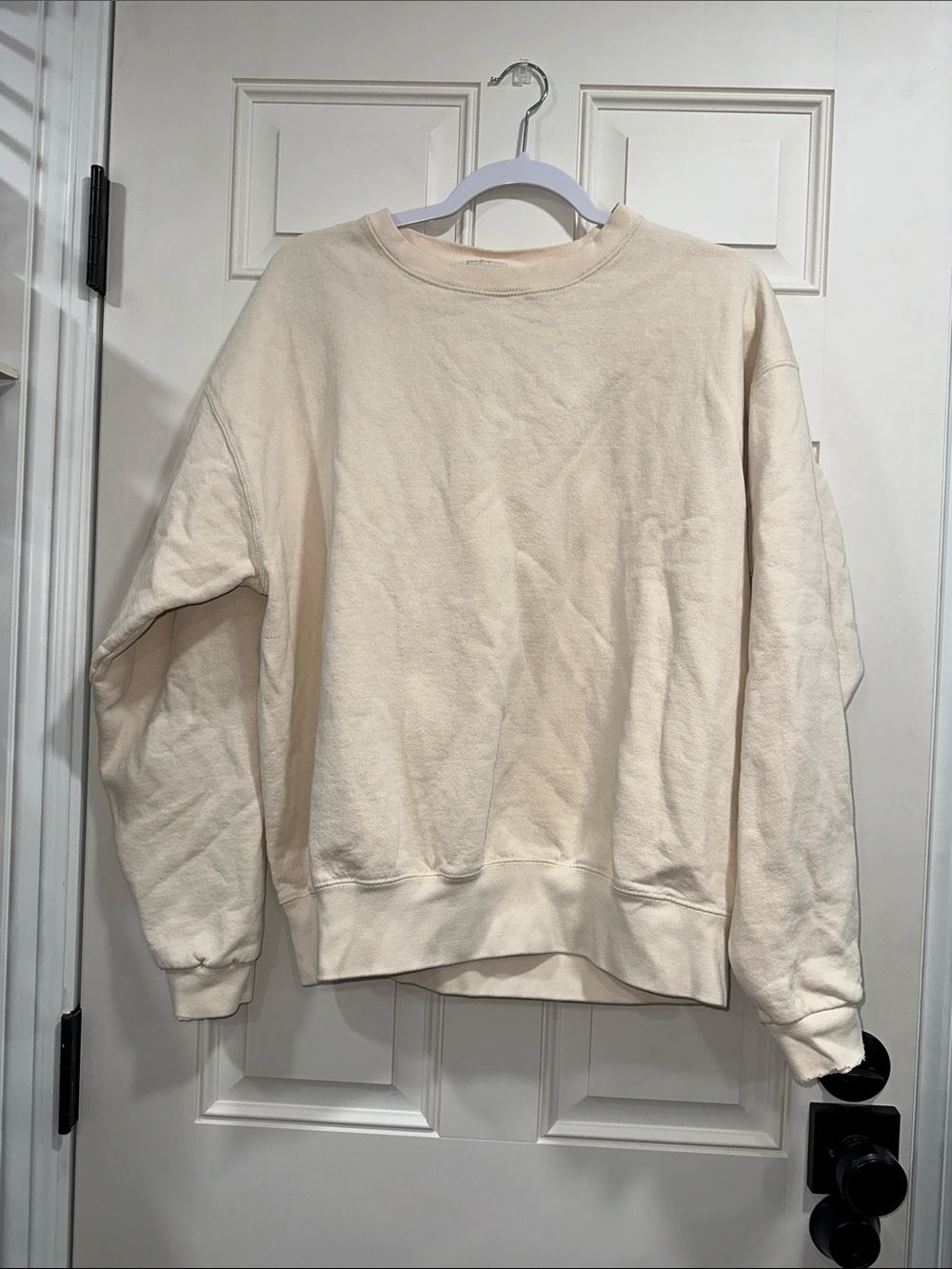 Cheetah Branded Crewneck Sweatshirt in Soft Beige